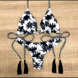 Fashion Palm tree  padded swimsuit set S/M